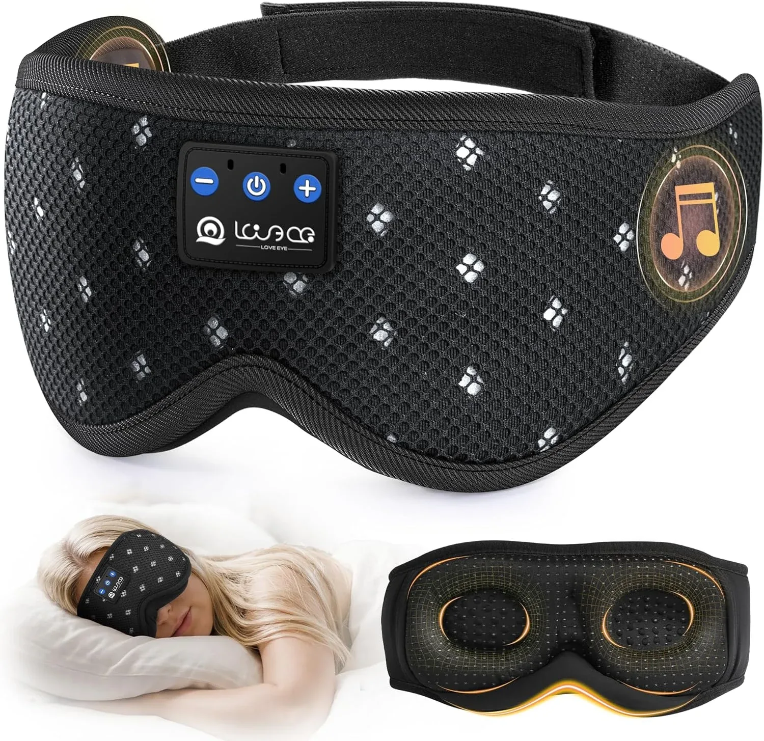LOVE EYE Bluetooth Sleep Mask Headphones
